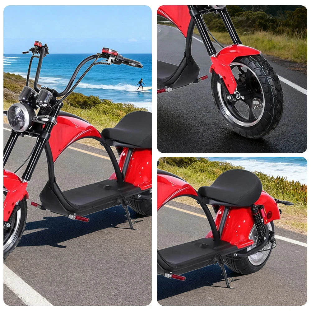 AKEZ Harley Harley Electric Bike 60V 1500/2000W Brushless Motor, Removable Lithium Battery, Dual Suspension, 12-inch Tyres Cruise at 25km/h ¨C Unlock More Power (Details Inside)*