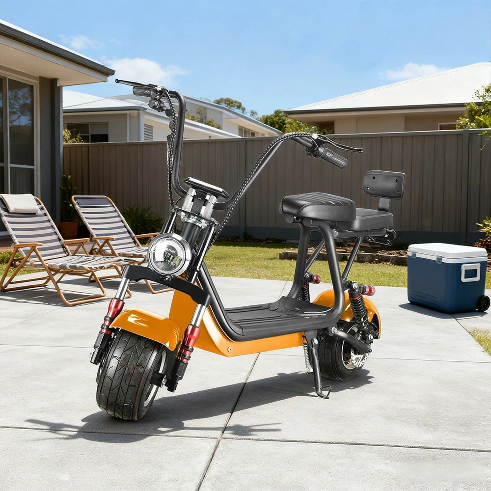 AKEZ Harley Electric Bike 48V 800W, Removable Lithium Battery, Dual Suspension, LED Lights, 6-inch Tyres Cruise at 25km/h – Unlock More Power (Details Inside)*