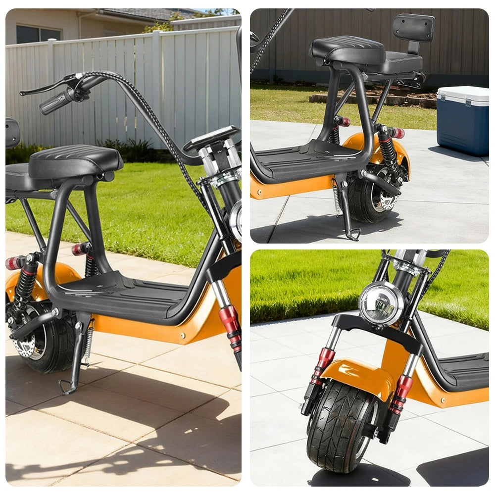 AKEZ Harley Electric Bike 48V 800W, Removable Lithium Battery, Dual Suspension, LED Lights, 6-inch Tyres Cruise at 25km/h ¨C Unlock More Power (Details Inside)*