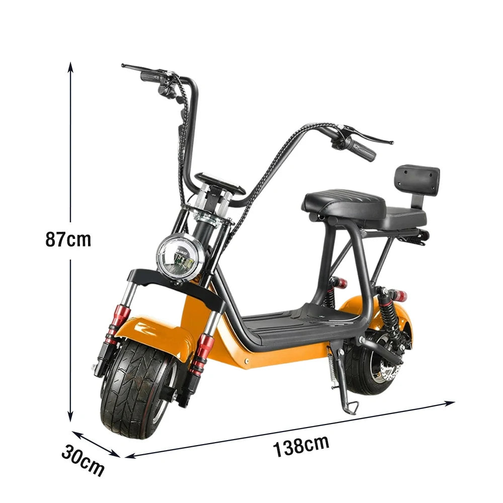 AKEZ Harley Electric Bike 48V 800W, Removable Lithium Battery, Dual Suspension, LED Lights, 6-inch Tyres Cruise at 25km/h ¨C Unlock More Power (Details Inside)*