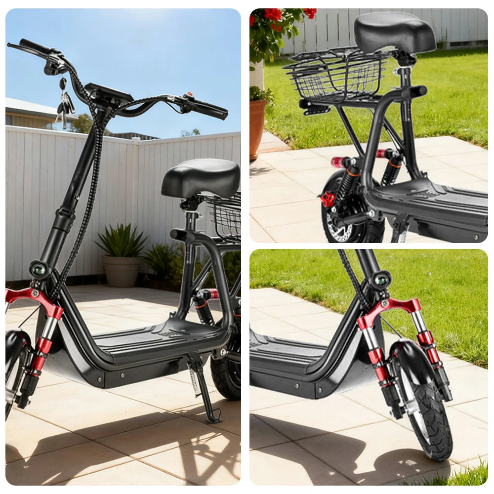 AKEZ Harley Electric Bike 48V 800W Brushless Motor, Removable Lithium Battery, 6-inch Tyres, Aluminium Suspension Single-Bar Foldable Handlebar Cruise at 25km/h ¨C Unlock More Power (Details Inside)*