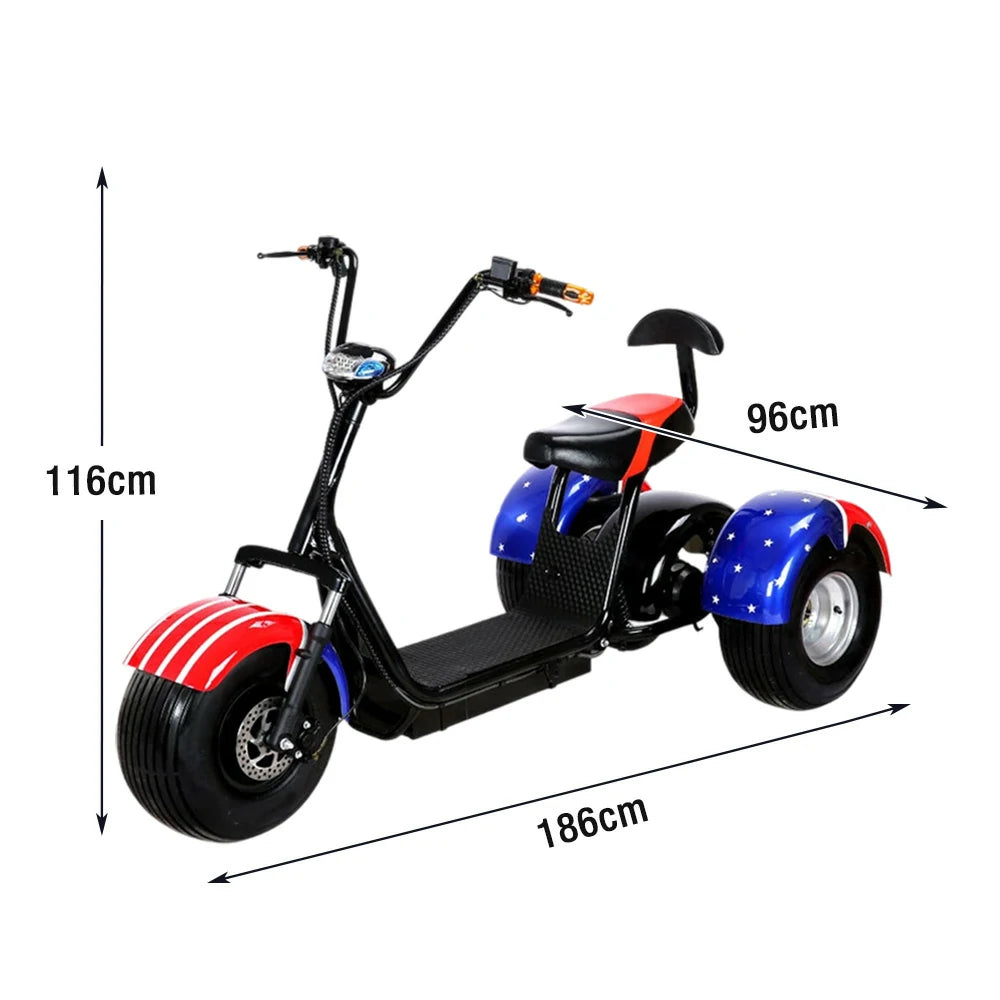 AKEZ Harley Electric Bike 60V 1500/2000W Brushless Motor, Lithium Battery, 8-inch Vacuum Tyres, Comfortable Seat with Backrest Cruise at 25km/h ¨C Unlock More Power (Details Inside)*