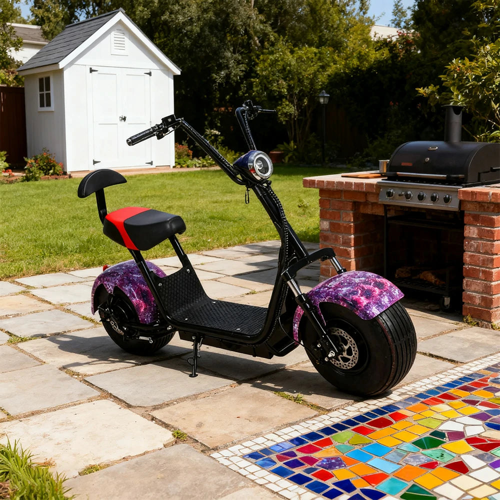 AKEZ Harley Electric Scooter 60V 1500W/2000W Brushless Motor, Lithium Battery, Dual Suspension & Rear Backrest Cruise at 25km/h ¨C Unlock More Power (Details Inside)*