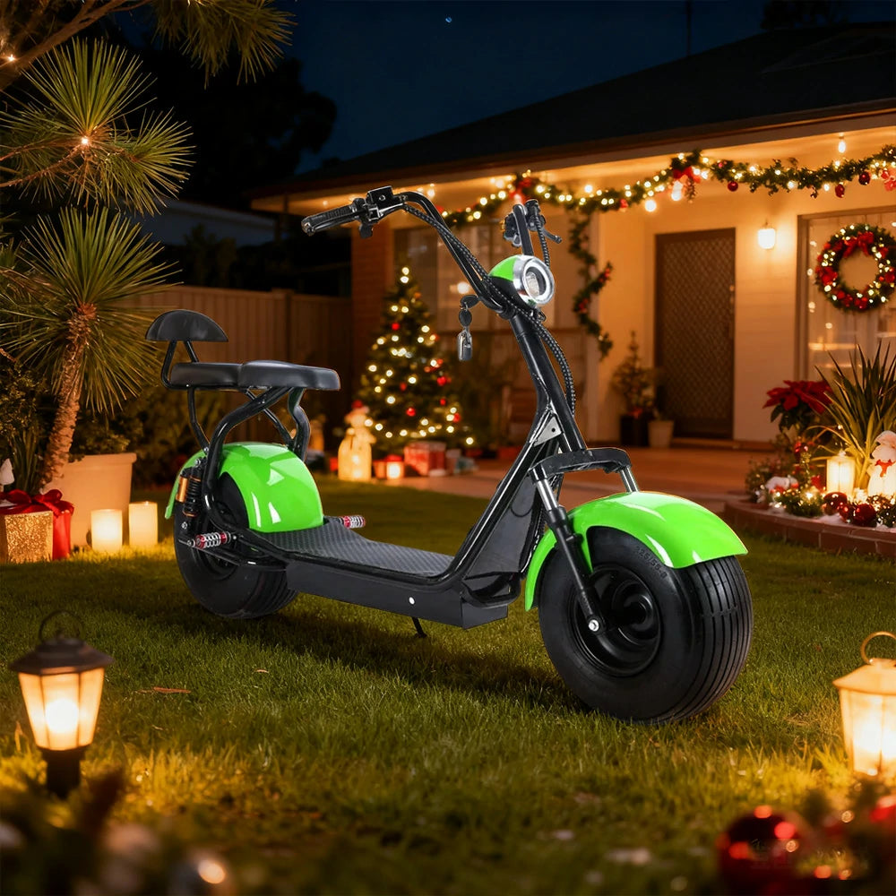 AKEZ Harley Electric Scooter 60V 1500W/2000W Brushless Motor, Lithium Battery, LED Headlight, Rear Backrest, Dual Suspension Cruise at 25km/h ¨C Unlock More Power (Details Inside)*