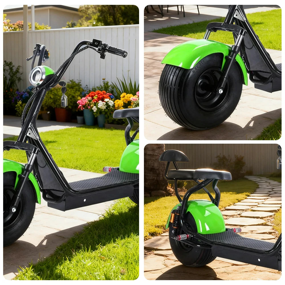 AKEZ Harley Electric Scooter 60V 1500W/2000W Brushless Motor, Lithium Battery, LED Headlight, Rear Backrest, Dual Suspension Cruise at 25km/h ¨C Unlock More Power (Details Inside)*