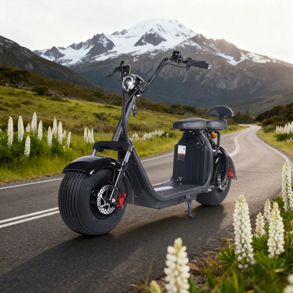 AKEZ Harley Electric Bike 60V 1500/2000W Brushless Motor, Removable Lithium Battery, 8-inch Tyres, Dual Suspension Wide Seat with Backrest Cruise at 25km/h – Unlock More Power (Details Inside)*