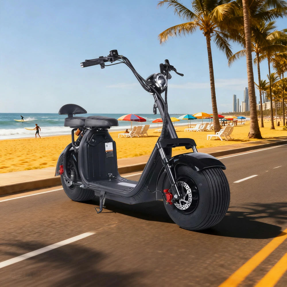 AKEZ Harley Electric Bike 60V 1500/2000W Brushless Motor, Removable Lithium Battery, 8-inch Tyres, Dual Suspension Wide Seat with Backrest Cruise at 25km/h ¨C Unlock More Power (Details Inside)*