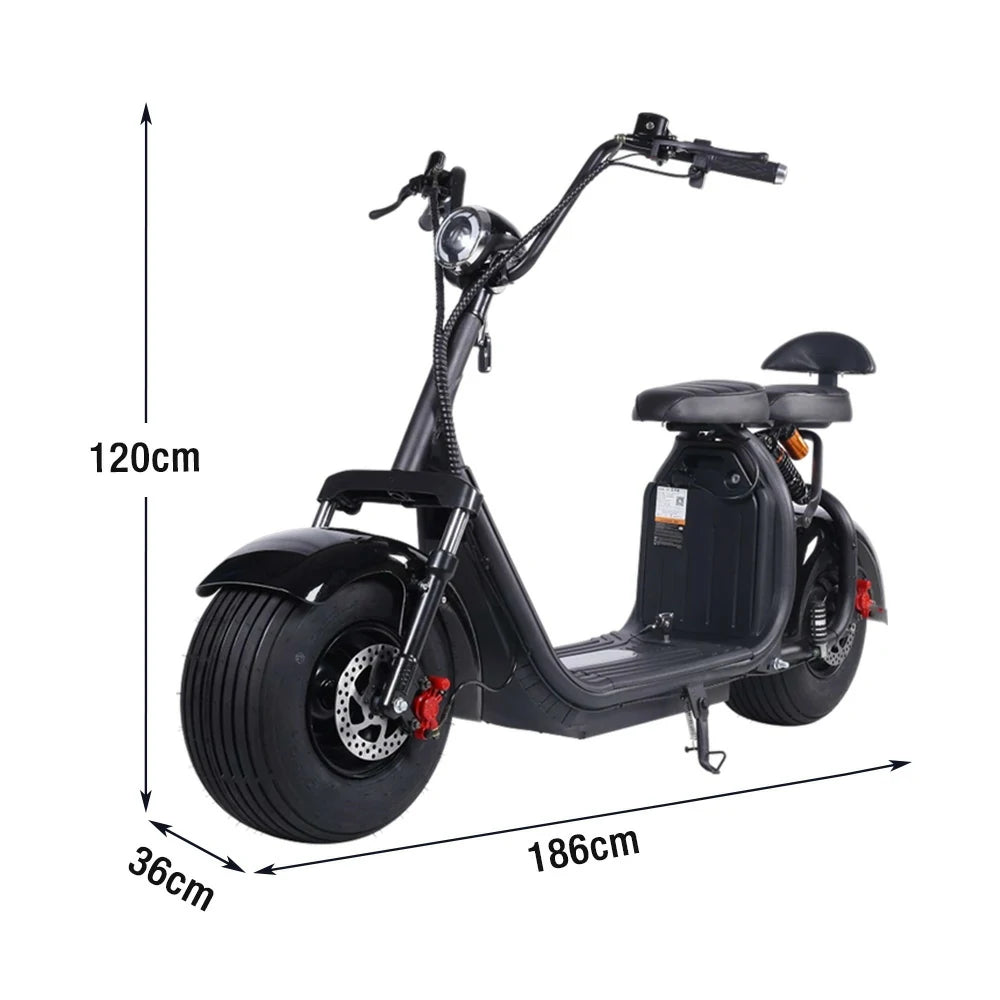 AKEZ Harley Electric Bike 60V 1500/2000W Brushless Motor, Removable Lithium Battery, 8-inch Tyres, Dual Suspension Wide Seat with Backrest Cruise at 25km/h ¨C Unlock More Power (Details Inside)*