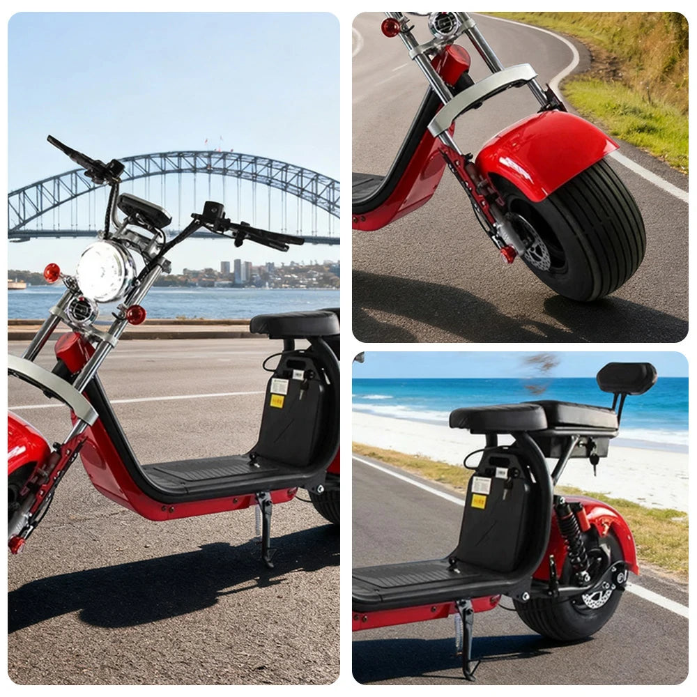 AKEZ Harley Electric Bike 60V 1500/2000W Brushless Motor, Dual Suspension System, Removable Lithium Battery, 8-inch Tyres & Waterproof Base Cruise at 25km/h ¨C Unlock More Power (Details Inside)*