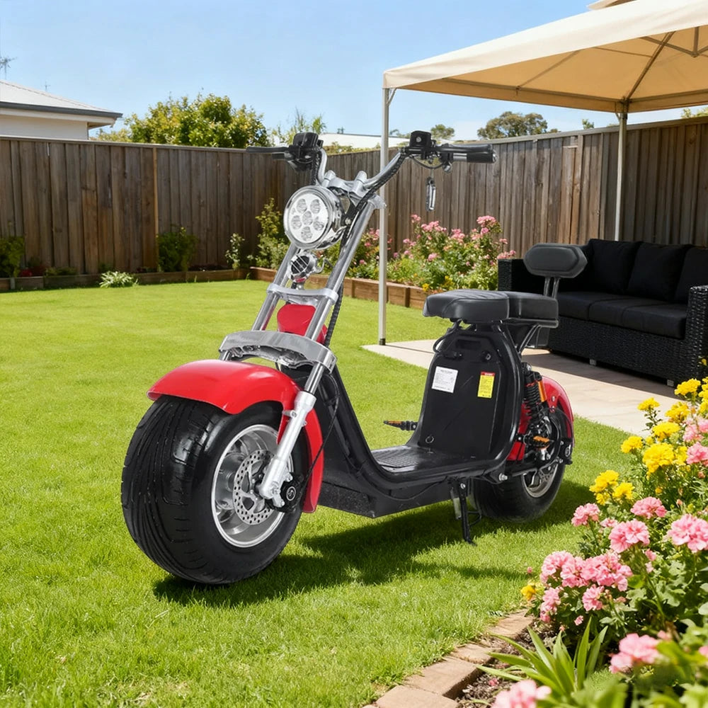 AKEZ Harley Electric Scooter 60V 1500W/2000W Brushless Motor, Dual Suspension, Removable Lithium Battery, 10-inch Tyres Cruise at 25km/h – Unlock More Power (Details Inside)*