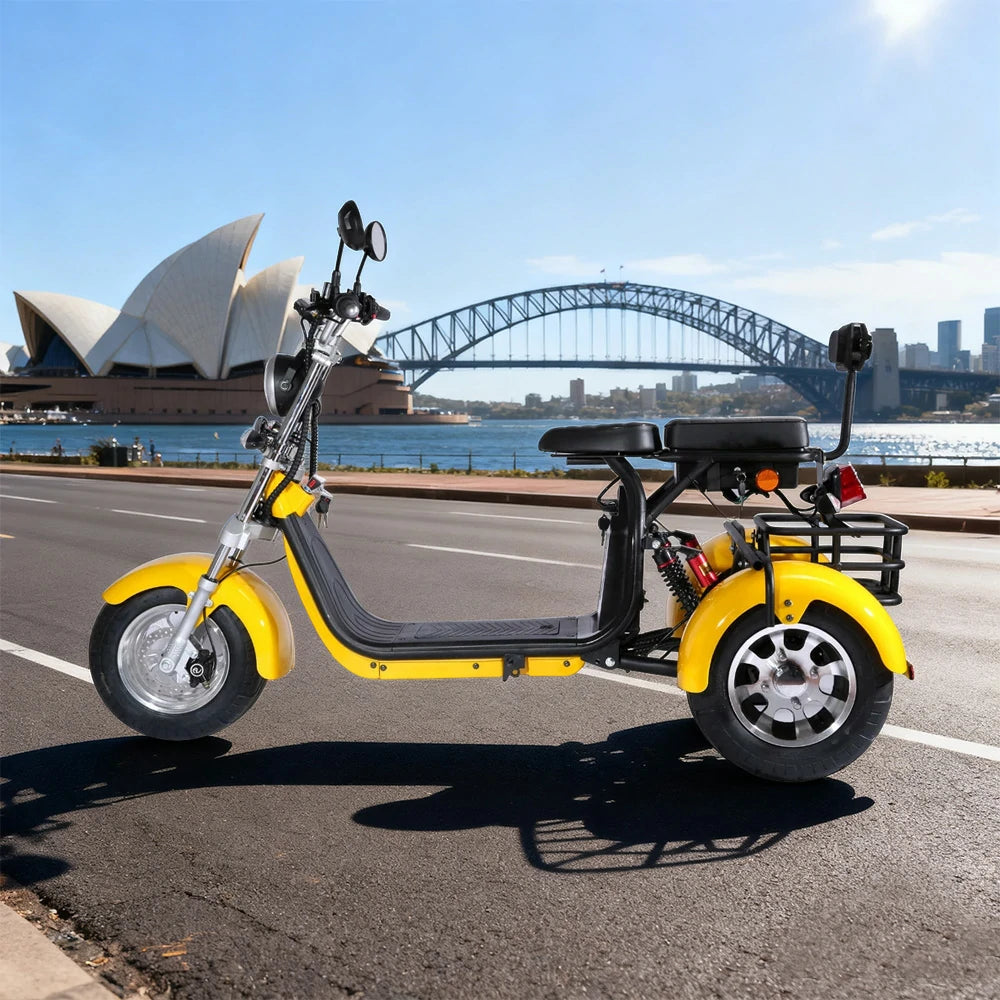 AKEZ Harley Electric Scooter 60V 1500W/2000W Brushless Motor, Removable Lithium Battery, 10-inch Vacuum Tyres, Dual Seat Design Cruise at 25km/h ¨C Unlock More Power (Details Inside)*