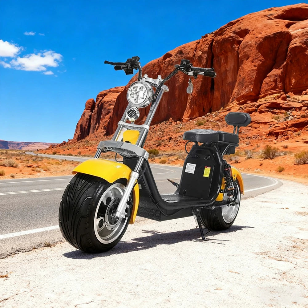 AKEZ Harley Electric Scooter 60V 1500W/2000W Brushless Motor, Removable Lithium Battery, LED Headlight, Taillight & Turn Signals Cruise at 25km/h – Unlock More Power (Details Inside)*