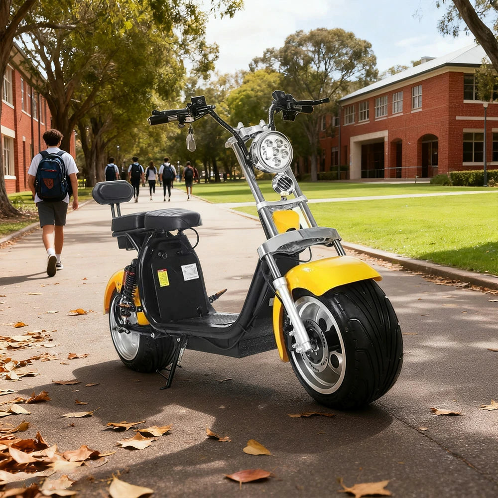 AKEZ Harley Electric Scooter 60V 1500W/2000W Brushless Motor, Removable Lithium Battery, LED Headlight, Taillight & Turn Signals Cruise at 25km/h ¨C Unlock More Power (Details Inside)*