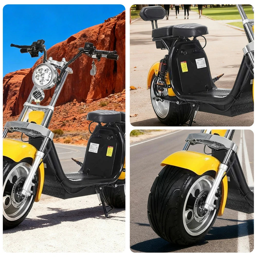 AKEZ Harley Electric Scooter 60V 1500W/2000W Brushless Motor, Removable Lithium Battery, LED Headlight, Taillight & Turn Signals Cruise at 25km/h ¨C Unlock More Power (Details Inside)*