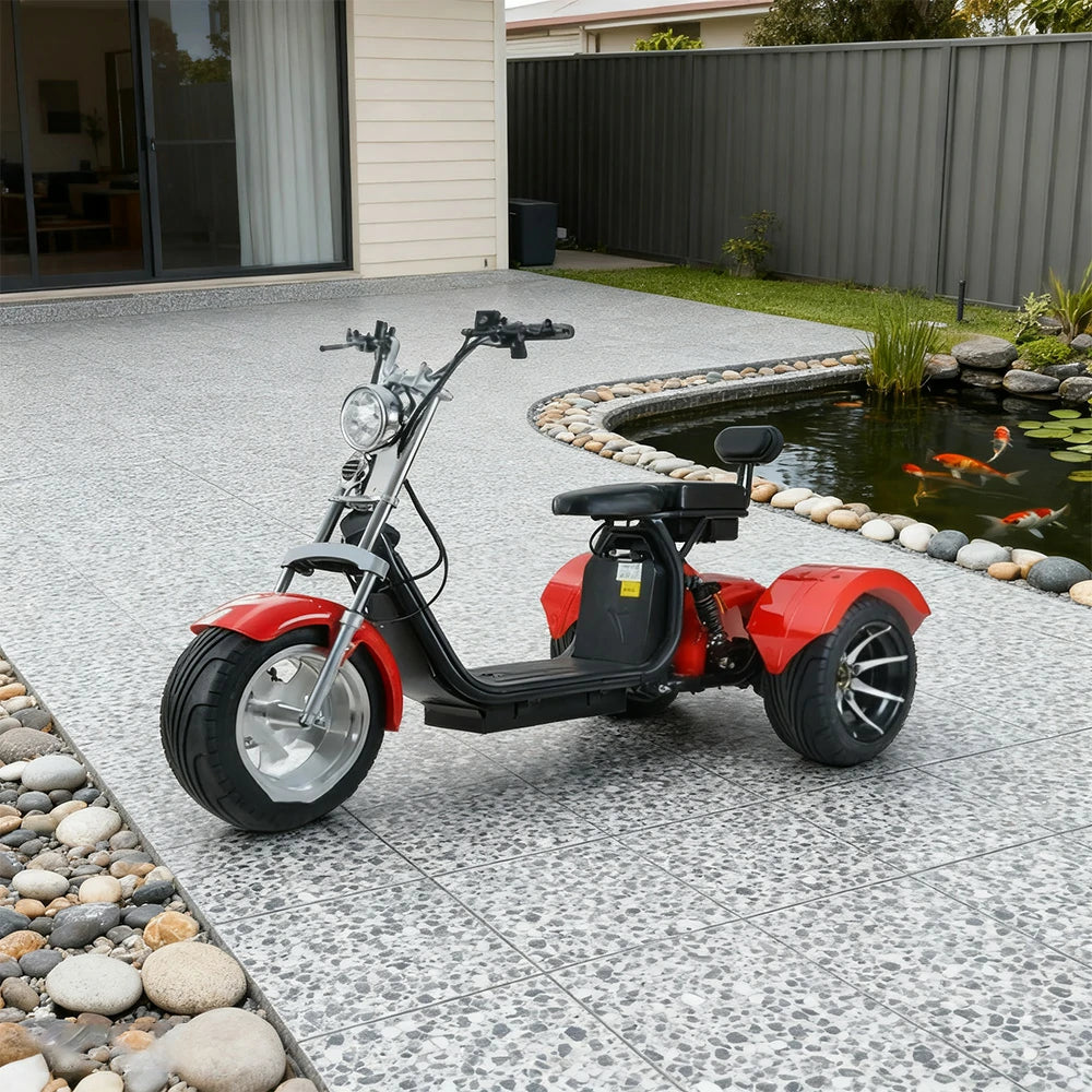 AKEZ Harley Electric Scooter 60V 1500W/2000W Brushless Motor, Removable Lithium Battery, 12-inch Vacuum Tyres, Digital LCD Dashboard Cruise at 25km/h – Unlock More Power (Details Inside)*