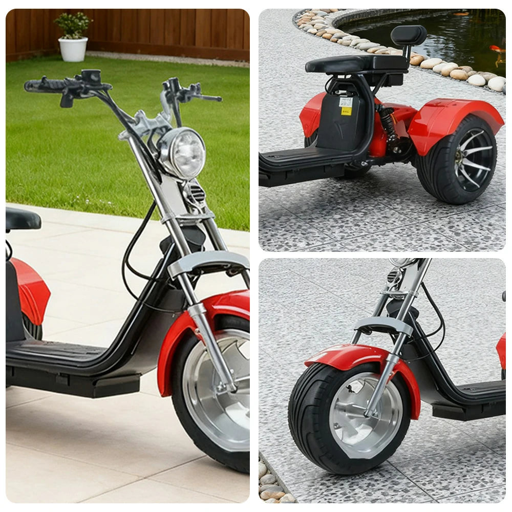 AKEZ Harley Electric Scooter 60V 1500W/2000W Brushless Motor, Removable Lithium Battery, 12-inch Vacuum Tyres, Digital LCD Dashboard Cruise at 25km/h ¨C Unlock More Power (Details Inside)*