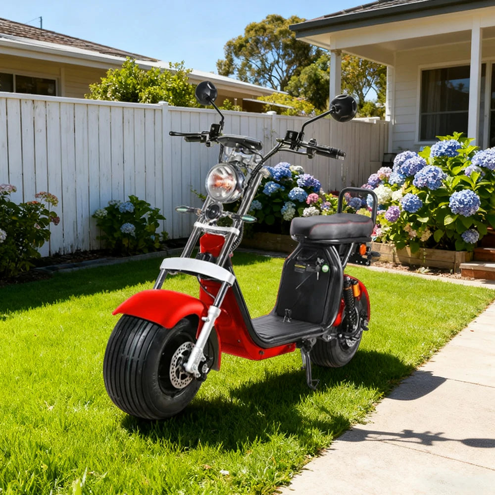 AKEZ Harley Electric Scooter 60V 1500W/2000W Brushless Motor, Removable Lithium Battery, Waterproof Base Design Cruise at 25km/h – Unlock More Power (Details Inside)*