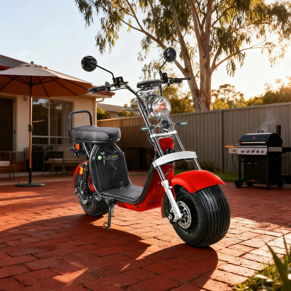 AKEZ Harley Electric Scooter 60V 1500W/2000W Brushless Motor, Removable Lithium Battery, Waterproof Base Design Cruise at 25km/h ¨C Unlock More Power (Details Inside)*