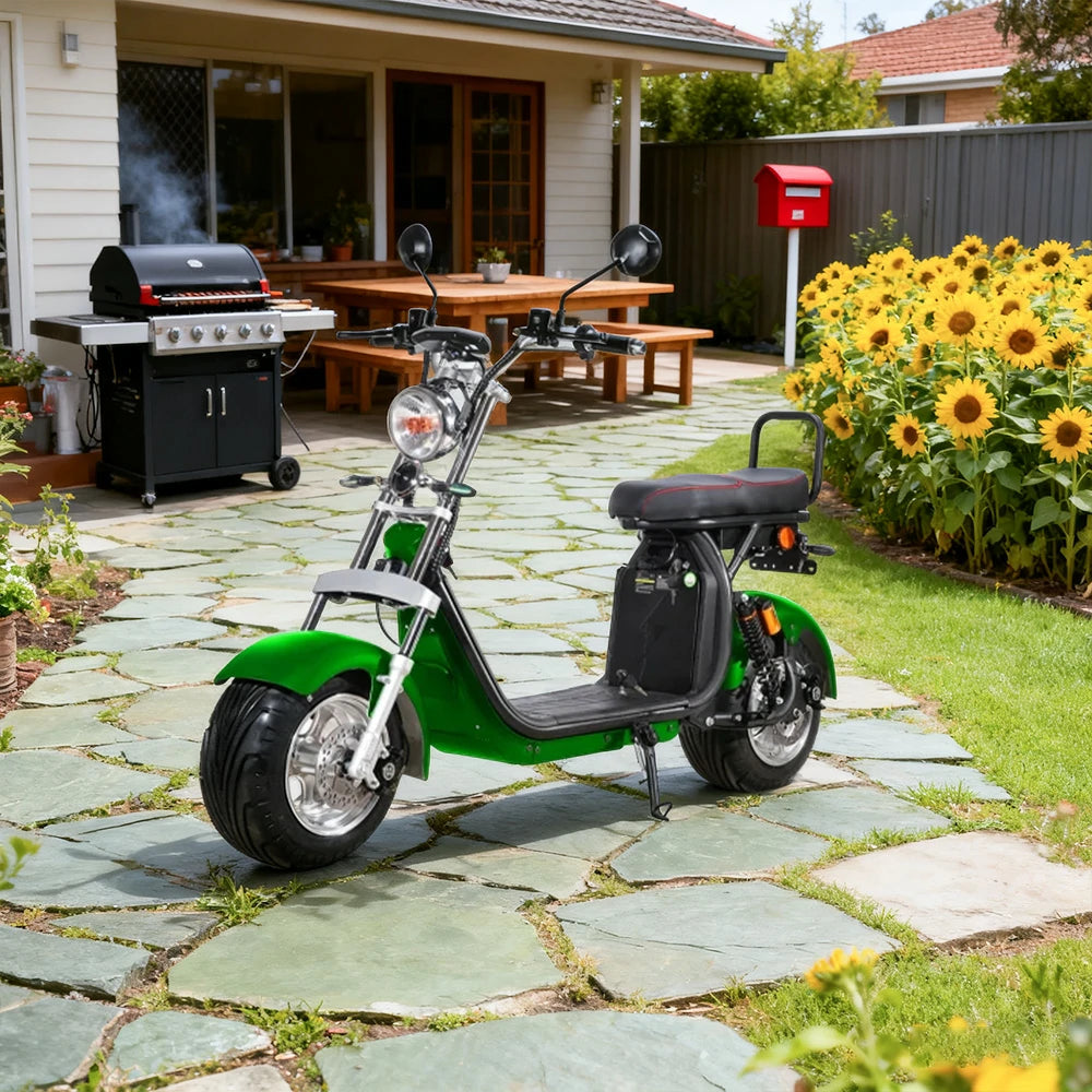 AKEZ Harley Electric Scooter 60V 1500W/2000W Brushless Motor, Removable Lithium Battery, 10-inch Aluminium Rims Cruise at 25km/h – Unlock More Power (Details Inside)*