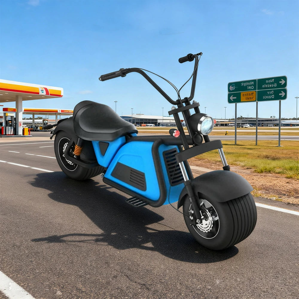 AKEZ Harley Electric Scooter 60V 2000W Brushless Motor, Removable Lithium Battery, 12-inch Vacuum Tyres, Foldable Footrests Cruise at 25km/h ¨C Unlock More Power (Details Inside)*