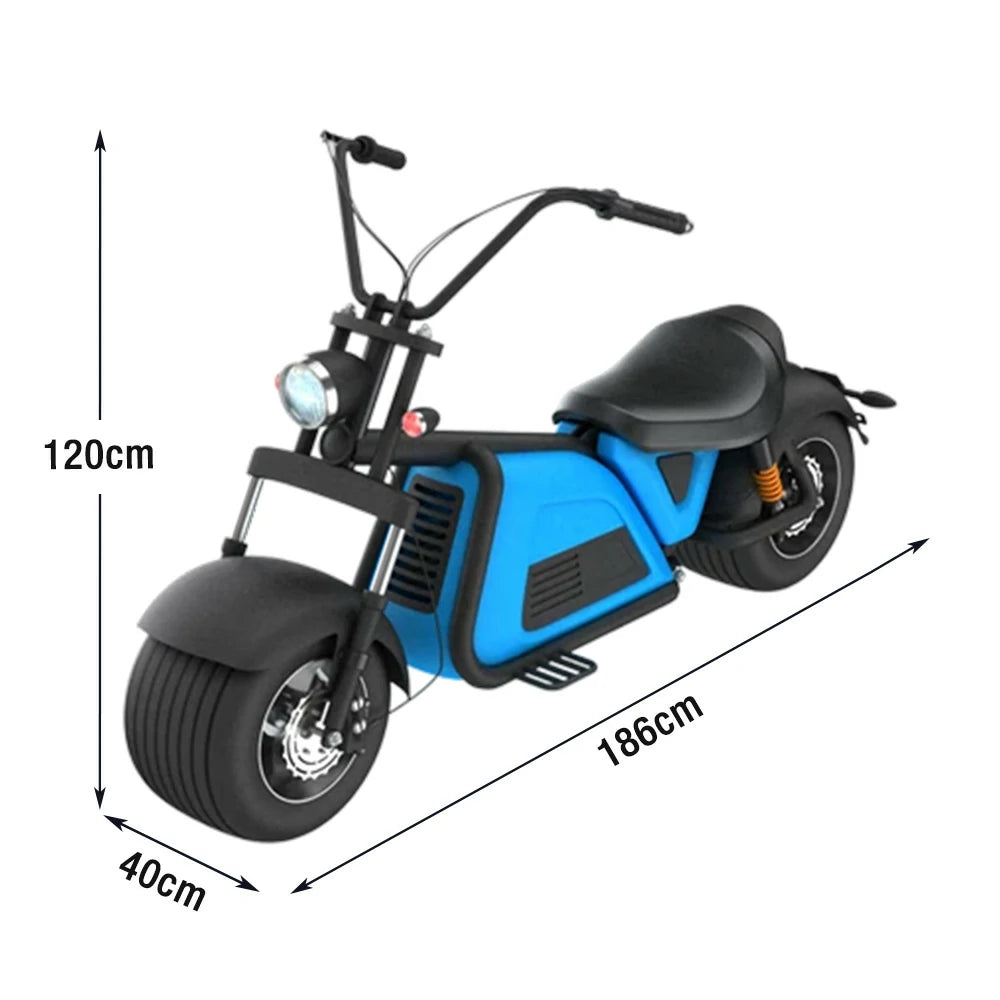 AKEZ Harley Electric Scooter 60V 2000W Brushless Motor, Removable Lithium Battery, 12-inch Vacuum Tyres, Foldable Footrests Cruise at 25km/h ¨C Unlock More Power (Details Inside)*