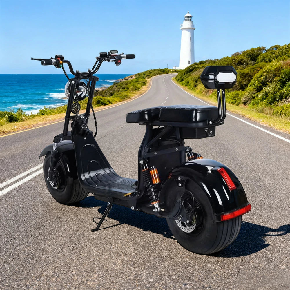 AKEZ Harley Electric Bike 60V 1500/2000W Brushless Motor, Removable Lithium Battery, 8-inch Vacuum Tyres Hydraulic & Air Suspension Cruise at 25km/h ¨C Unlock More Power (Details Inside)*