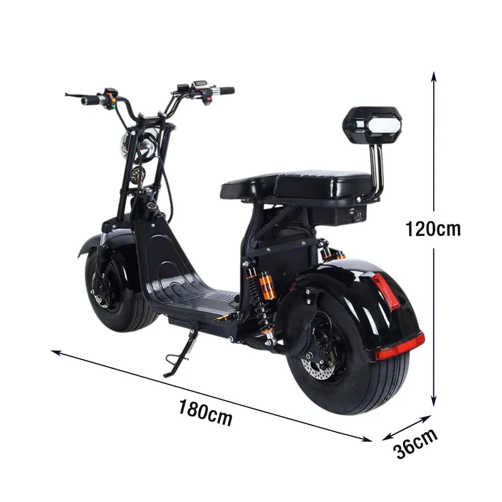 AKEZ Harley Electric Bike 60V 1500/2000W Brushless Motor, Removable Lithium Battery, 8-inch Vacuum Tyres Hydraulic & Air Suspension Cruise at 25km/h ¨C Unlock More Power (Details Inside)*