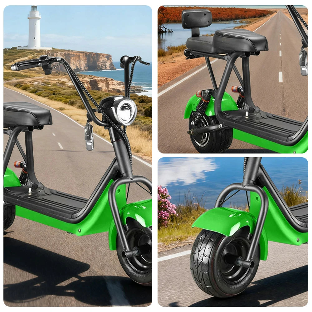 AKEZ Harley Electric Bike 60V 1500/2000W Brushless Motor, Removable Lithium Battery, 8-inch Vacuum Tyres Waterproof Base Design Cruise at 25km/h ¨C Unlock More Power (Details Inside)*