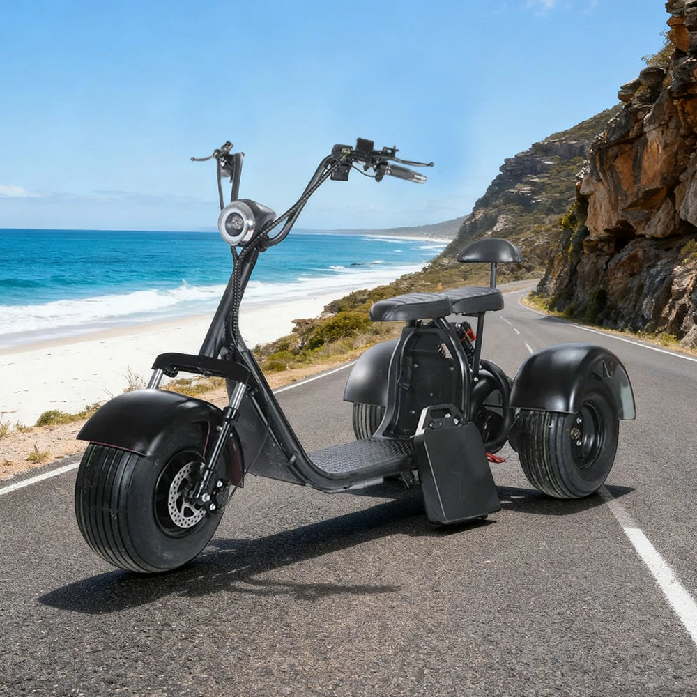 AKEZ Harley Electric Bike 60V 1500W/2000W Brushless Motor, 8-inch Vacuum Tyres, Dual Suspension System, Wide Seat with Backrest Cruise at 25km/h – Unlock More Power (Details Inside)*