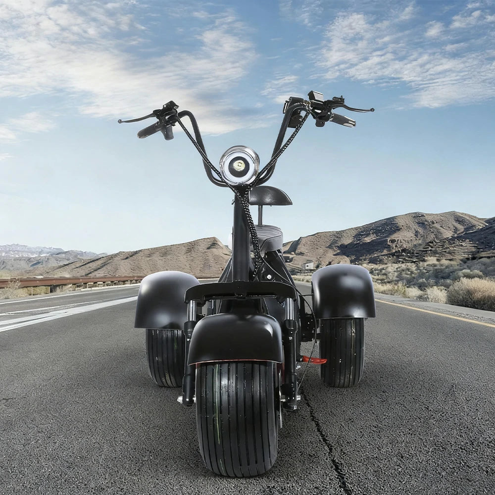 AKEZ Harley Electric Bike 60V 1500W/2000W Brushless Motor, 8-inch Vacuum Tyres, Dual Suspension System, Wide Seat with Backrest Cruise at 25km/h ¨C Unlock More Power (Details Inside)*