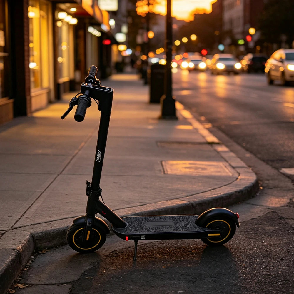 AKEZ Electric Scooter Front Suspension 1000W Motor Long Range Commuter E-Scooter with 10 Inch Tyres - Black