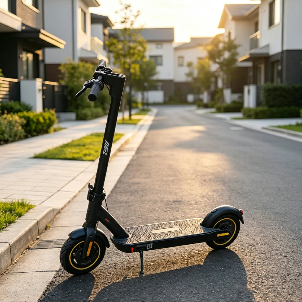 AKEZ Electric Scooter Front Suspension 1000W Motor Long Range Commuter E-Scooter with 10 Inch Tyres - Black