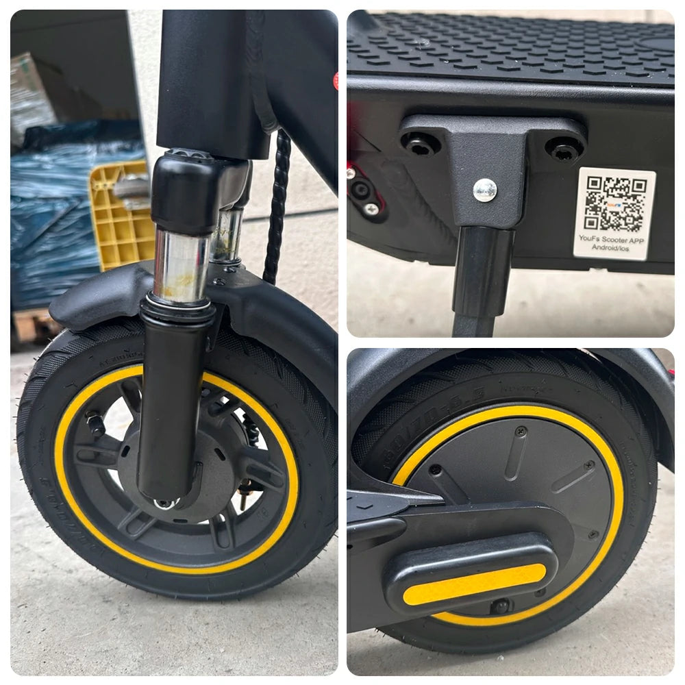 AKEZ Electric Scooter Front Suspension 1000W Motor Long Range Commuter E-Scooter with 10 Inch Tyres - Black