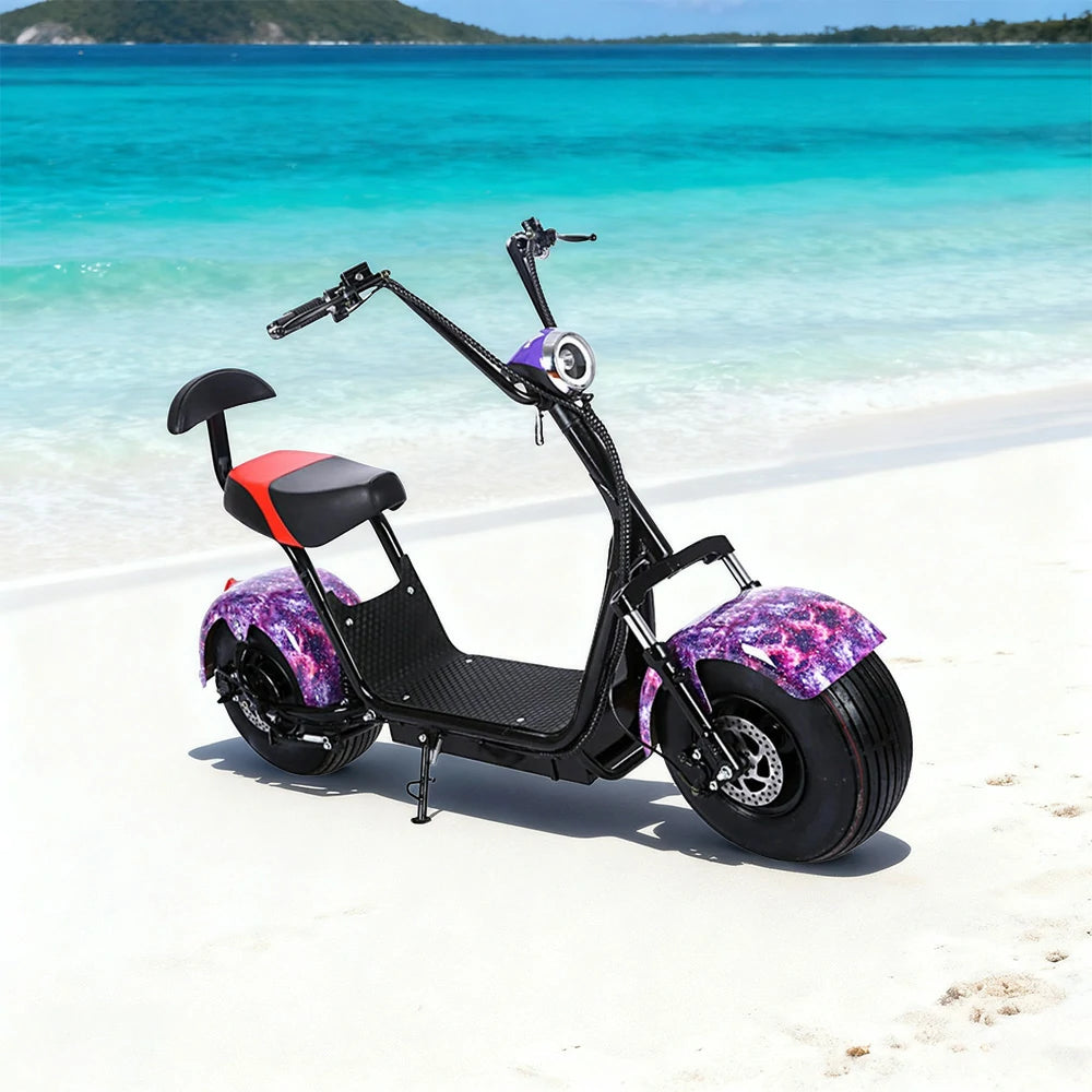 AKEZ Harley Electric Scooter 60V 1500W/2000W Brushless Motor, Lead-Acid Battery, Dual Suspension & Rear Backrest Cruise at 25km/h ¨C Unlock More Power (Details Inside)*