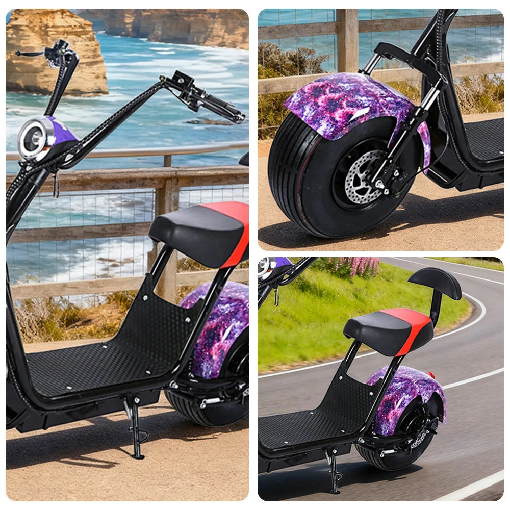 AKEZ Harley Electric Scooter 60V 1500W/2000W Brushless Motor, Lead-Acid Battery, Dual Suspension & Rear Backrest Cruise at 25km/h ¨C Unlock More Power (Details Inside)*