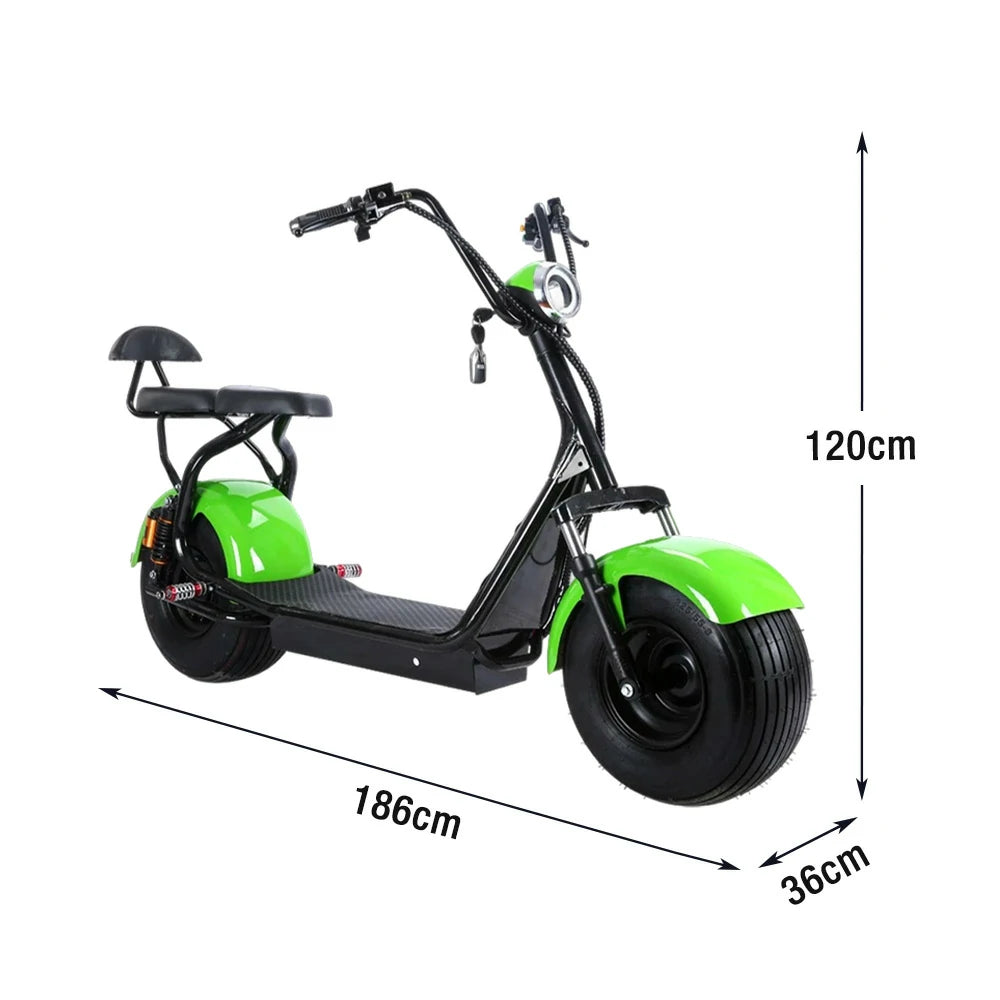 AKEZ Harley Electric Scooter 60V 1500W/2000W Brushless Motor, Lead-Acid Battery, LED Headlight, Rear Backrest, Dual Suspension Cruise at 25km/h ¨C Unlock More Power (Details Inside)*