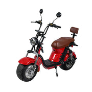 AKEZ Harley Electric Scooter 1500W Power 60V 20Ah Lithium Battery Seamless Steel Frame Dual Suspension & Disc Brakes - Red Cruise at 25km/h - Unlock More Power (Details Inside)*
