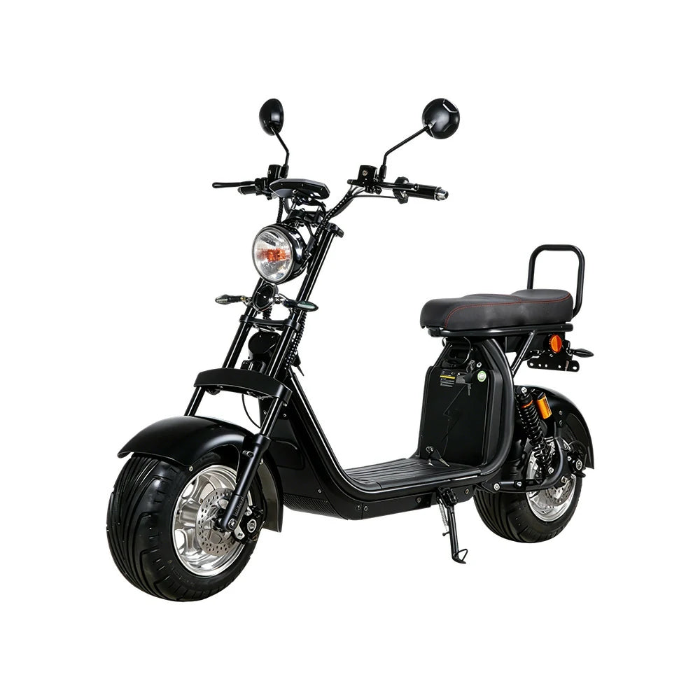 AKEZ Harley Electric Scooter 60V 20A 1500W Brushless Motor, Removable Lithium Battery, 10-inch Aluminium Rims - Black Cruise at 25km/h - Unlock More Power (Details Inside)*