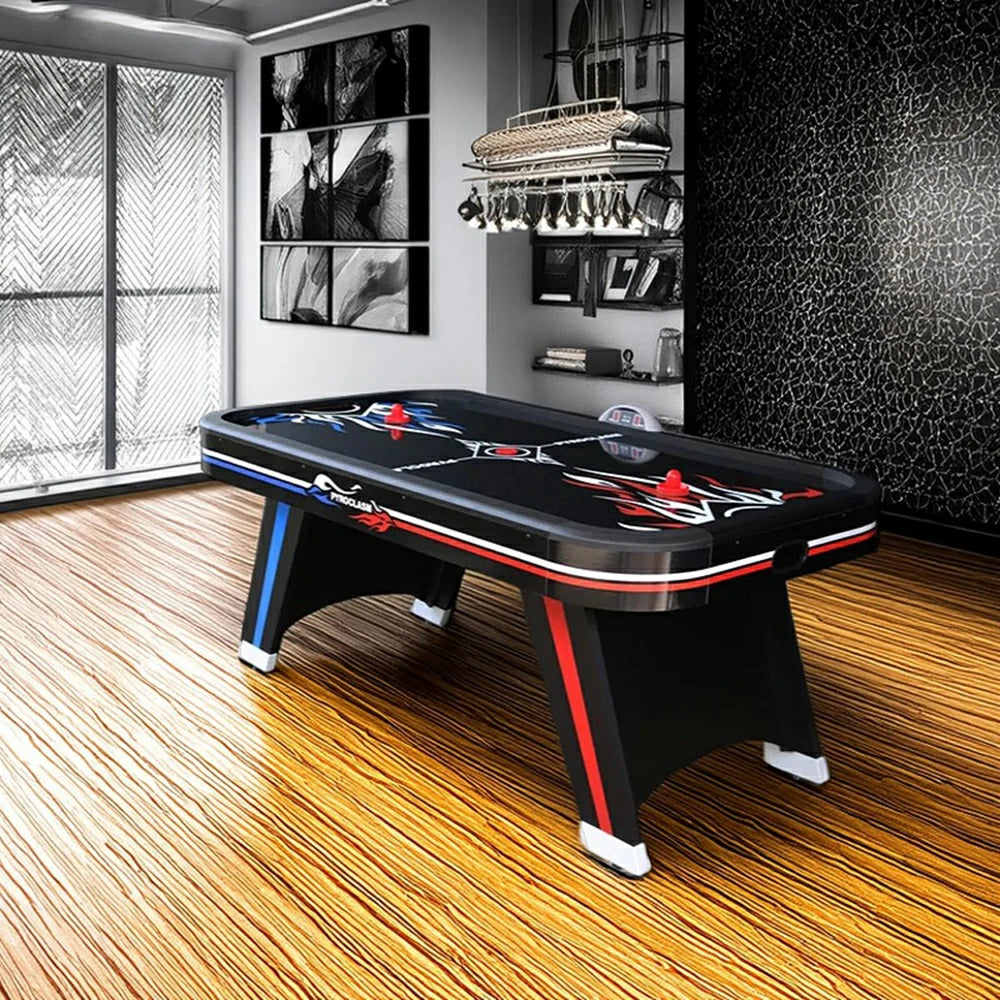 AIRMAX 7FT Air Hockey Table with Electronic Scoring, Smooth Airflow, Strong Support Legs - Red & Blue