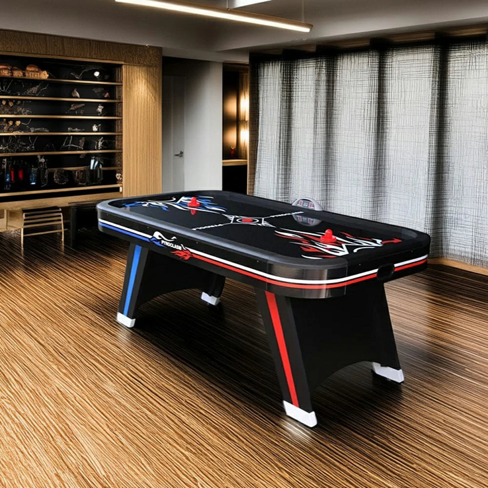 AIRMAX 7FT Air Hockey Table with Electronic Scoring, Smooth Airflow, Strong Support Legs - Red & Blue