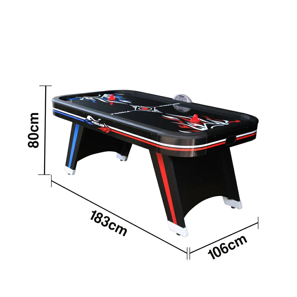 AIRMAX 7FT Air Hockey Table with Electronic Scoring, Smooth Airflow, Strong Support Legs - Red & Blue