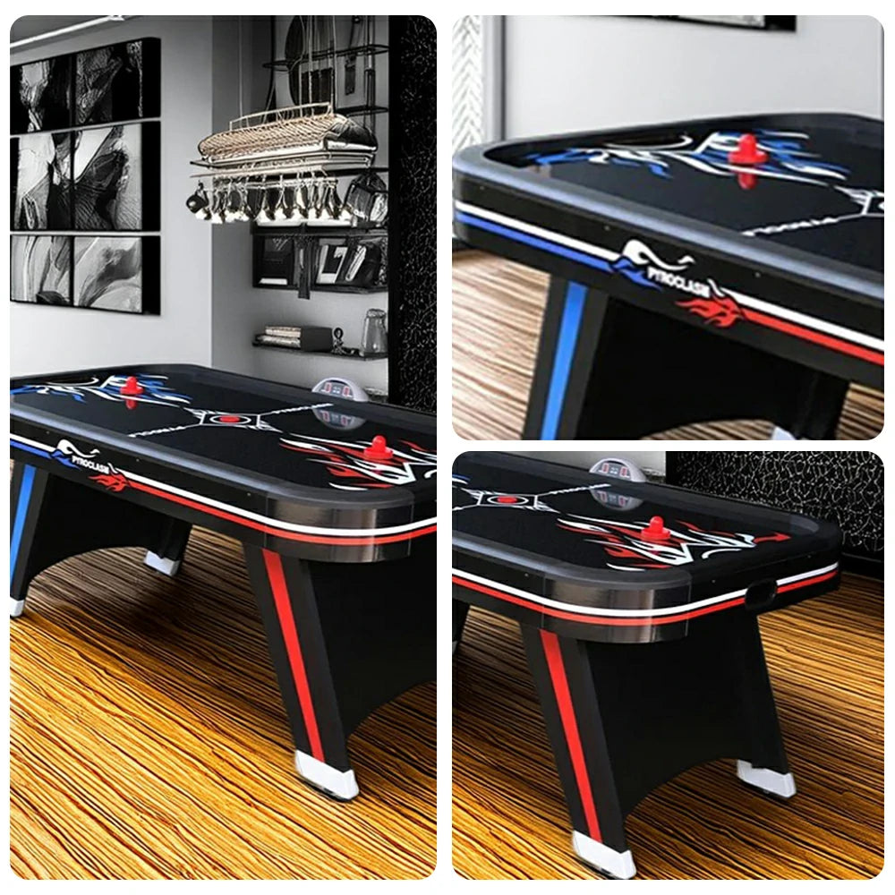 AIRMAX 7FT Air Hockey Table with Electronic Scoring, Smooth Airflow, Strong Support Legs - Red & Blue