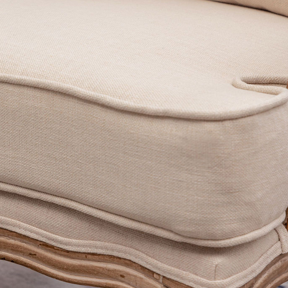 LIVARA Oak Wood Traditional French Accent Chair