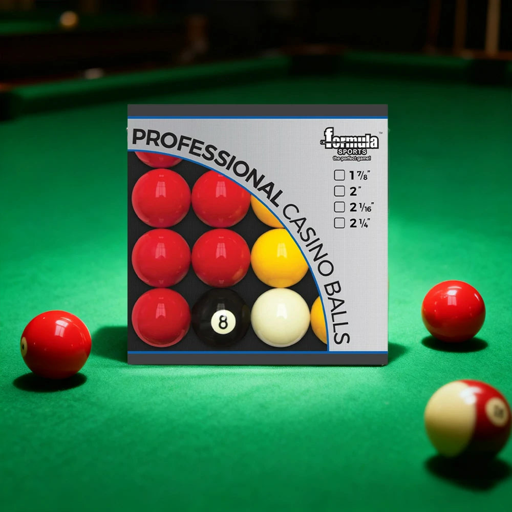 Professional Casino Balls 2" Boxed Set, Precision Resin Billiard Ball Pack with Luster Finish