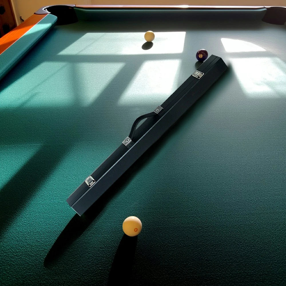 ARIX 2-Piece Cue Case 32", Hard Shell with Soft Padded Lining, Metal Clasps and Carry Handle - Black