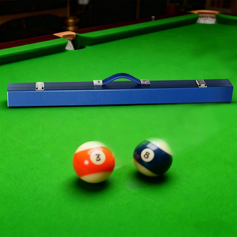 ARIX 2-Piece Cue Case 32", Hard Shell with Soft Padded Lining, Metal Clasps and Carry Handle - Blue