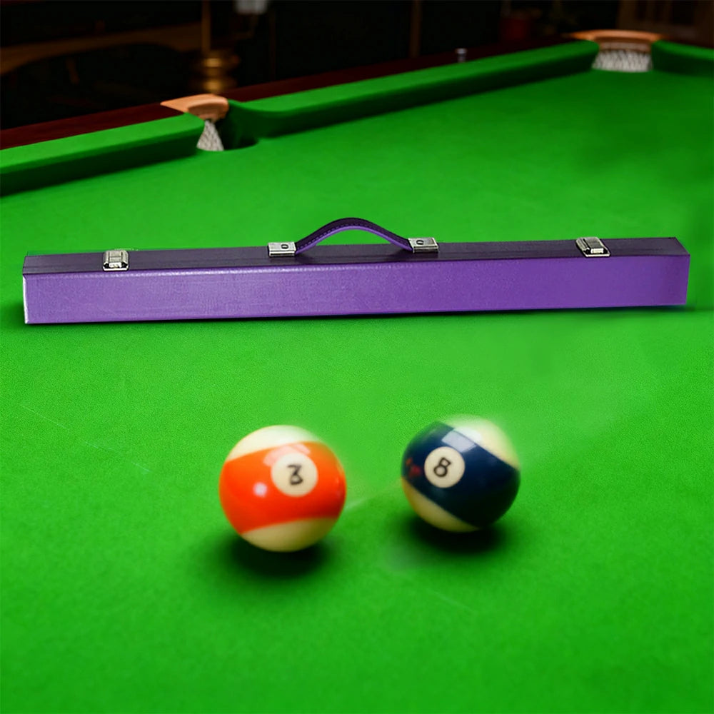 ARIX 2-Piece Cue Case 32", Hard Shell with Soft Padded Lining, Metal Clasps and Carry Handle - Purple