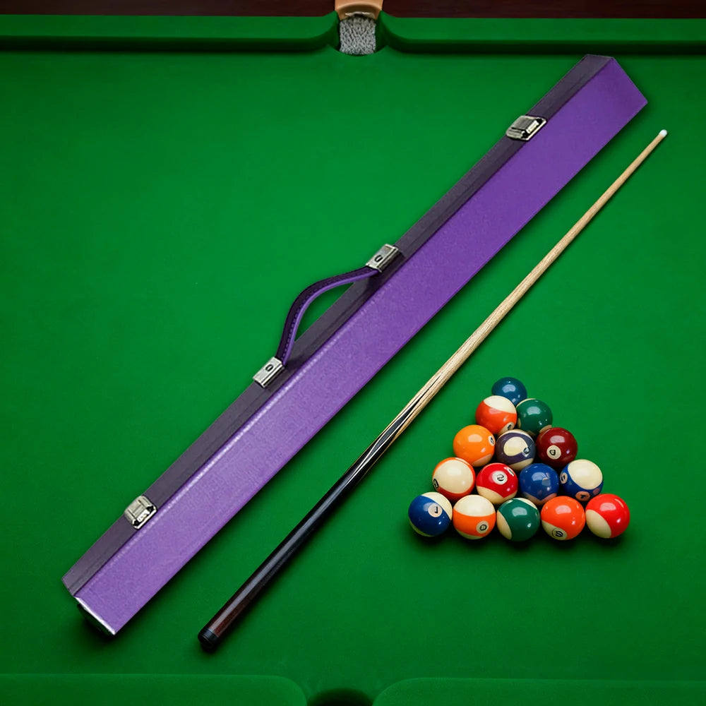 ARIX 2-Piece Cue Case 32", Hard Shell with Soft Padded Lining, Metal Clasps and Carry Handle - Purple