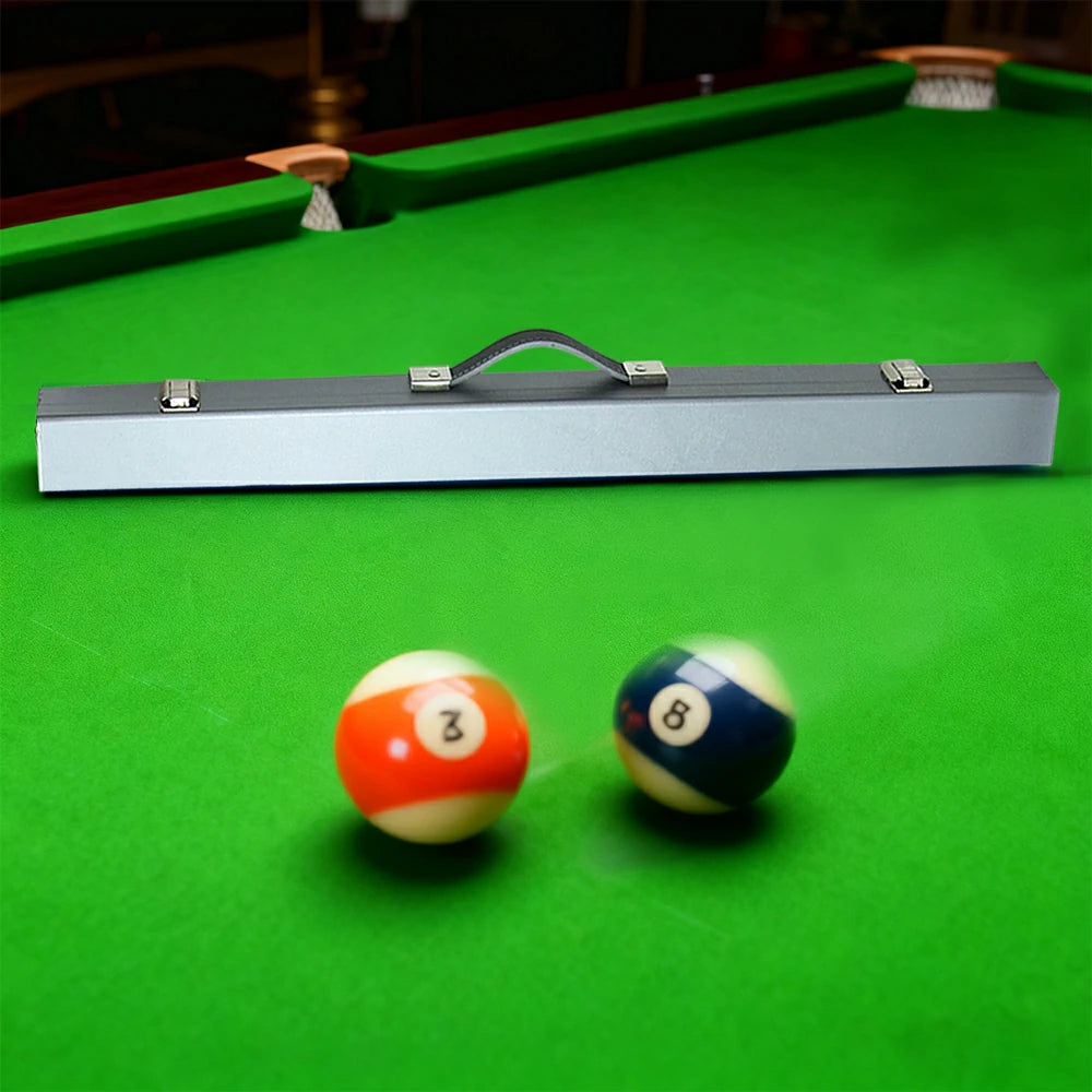 ARIX 2-Piece Cue Case 32", Hard Shell with Soft Padded Lining, Metal Clasps and Carry Handle - Silver