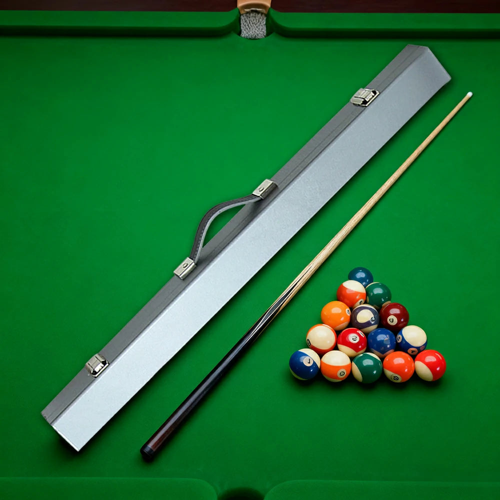 ARIX 2-Piece Cue Case 32", Hard Shell with Soft Padded Lining, Metal Clasps and Carry Handle - Silver